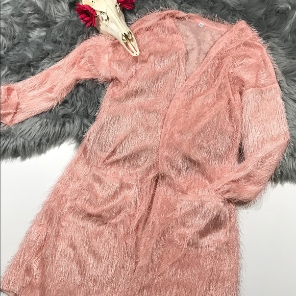 Pink Eyelash Cardigan - Picture 2 of 3